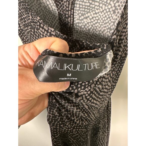 Norma Kamali Halter Dress Womens Size M Graphic Print Gray Stretch - Picture 8 of 10